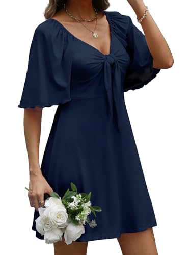 Image of MixShe Summer Dresses for Women 2026 Italian Dress Fall Fashion Plus Size Beach Vacation Clothes Elegant Classy Sundresses Wedding Guest Maxi Seniors Outfits Navy Medium