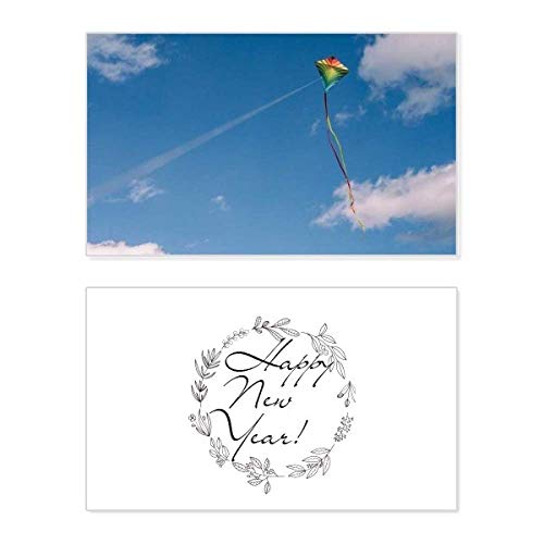 Tarjeta conmemorativa de año nuevo con diseño artístico Clouds Kite de Blue Sky