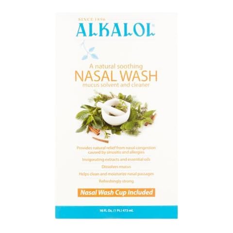 Alkalol - A Natural Soothing Nasal Wash, Mucus Solvent and Cleaner Kit - with Cup, 16-oz. as^DKL Cover