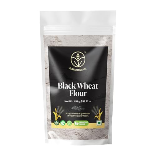 Shiva Organic Black Wheat Atta - 1.5 kg | High Fiber, Low Gluten Ancient Grain with Abundant Bran
