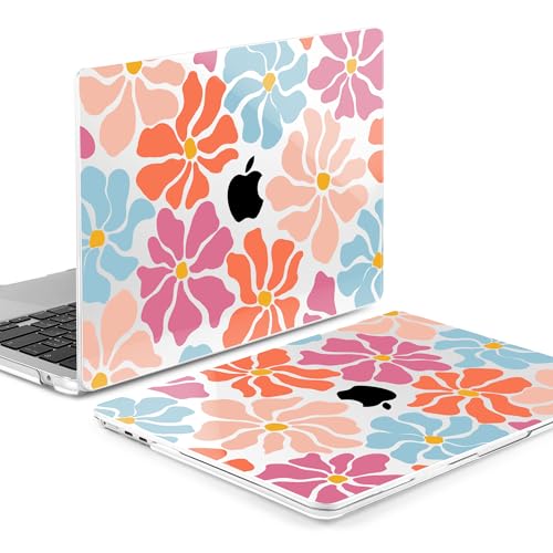 Image of MEEgoodo Case for M5 /M4 /M3 /M2 MacBook Air 13 inch 2026 2025 2024 2022, Fit Model A3449 /A3240 /A3113 /A2681, Case Compatible with MacBook Air 13.6-inch, Minimalist Style Floral