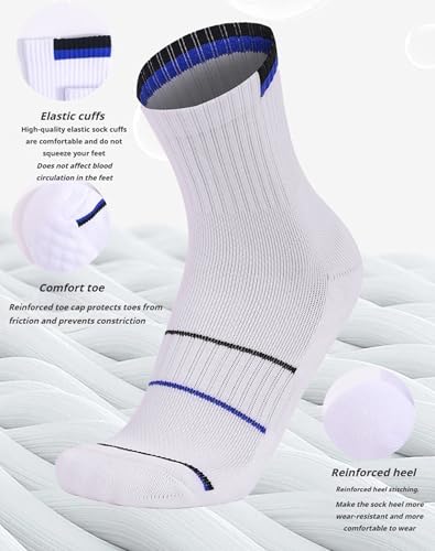 YWSLRC Athletic Ankle Socks for Men & Women,Moisture Wicking Cushioned Compression Sports Socks for Running Tennis Basketball3