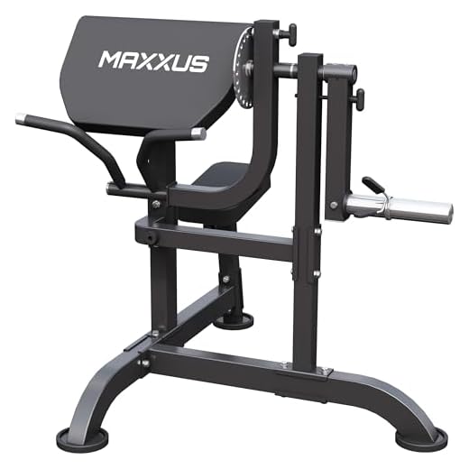MAXXUS Curlbank 2in1 Pro - Verstellbarer Sitz, 30/50 mm Hantelscheibenhalter, Rutschfest, bis 220 kg, Schwarz - Scottbank, Bizeps Maschine, Curl Hantelbank, Bizepsbank