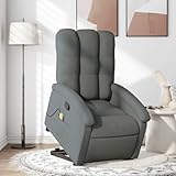 Frdhee Sillones Sofá Cama 16 Plaza, Silla de Masaje reclinable de pie de Tela Gris Oscuro Butaca Reclinable para Sala de Estar y Dormitotio