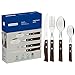 Price comparison product image Tramontina Cutlery Set with Steak Knives, 24 Piece Sharp Knife, Forks, Teaspoons, Tablespoons with Wooden Handles, Camping, Kitchen, Rustic, 22299050