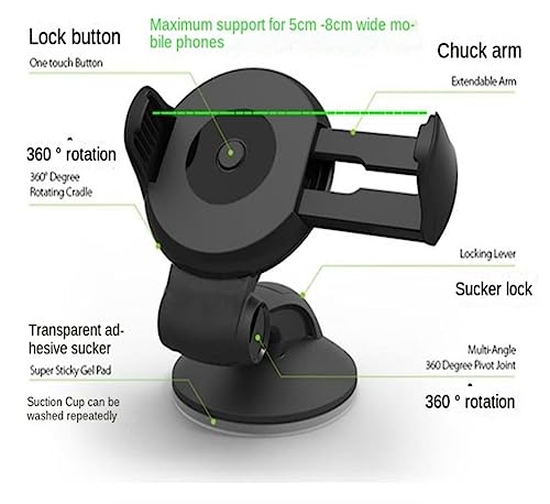Soporte móvil para coche, soporte universal para smartphone para parabrisas, compatible con todos los teléfonos celulares