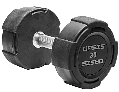 Rubber Encased Dumbbell - Available For 5Lb 10Lb 15Lb 20Lb 25Lb 30Lb 35Lb 40Lb 45Lb (30Lb Single) #TOP17