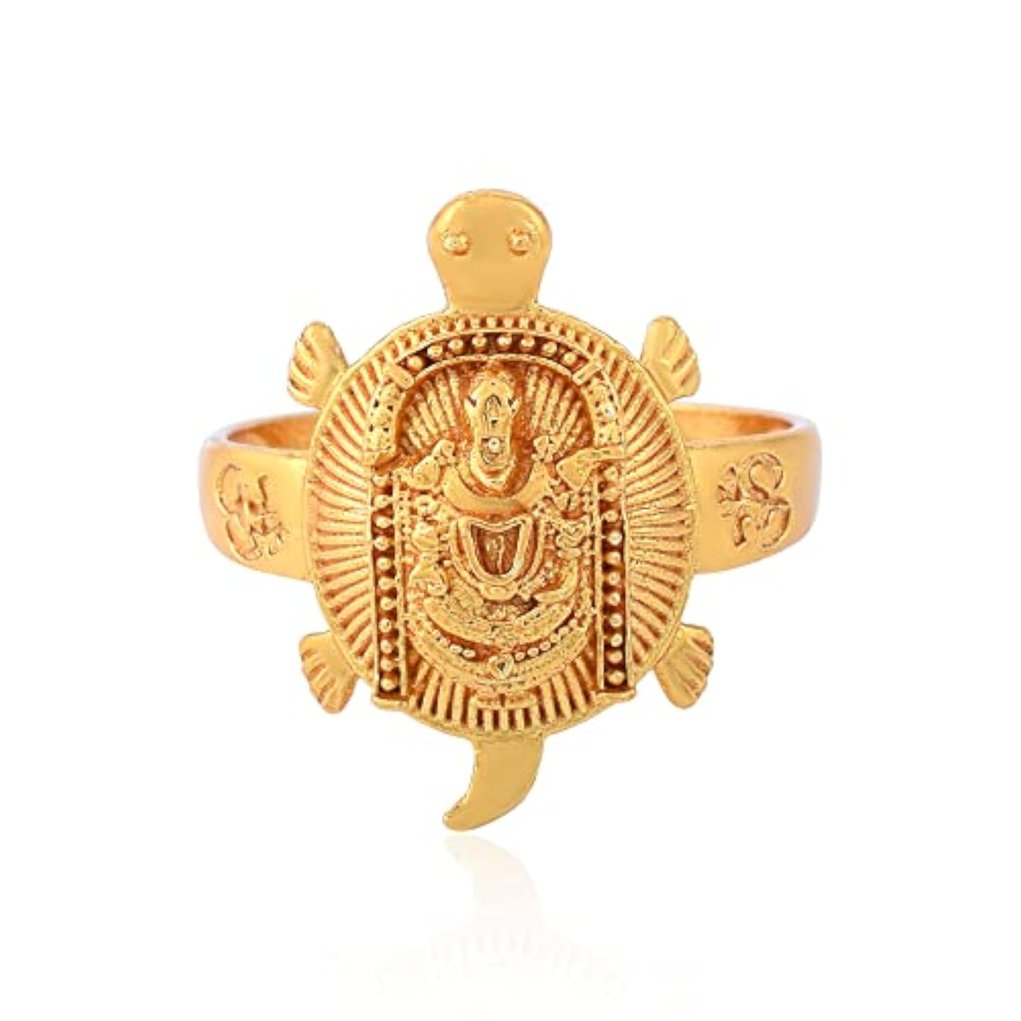 Gold Plated Brass Tirupati Balaji Good Luck Tortoise Ring