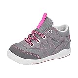 PEPINO BY RICOSTA RAYK Mädchen, Kinder Boots,Lauflern Schuhe,Schnürschuh,Schnürstiefelchen,flexibel,leicht,graphit/neonpink (Grau)