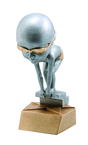 Decade Awards Male Bobblehead Swimming Trophy, Custom Engraved Swimmer Award - Customize Now (6 Inch Tall)
