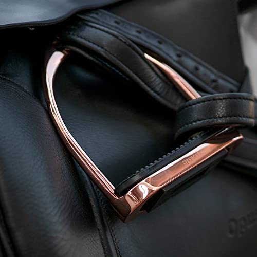 Foto von Sprenger Fillis Steigbügel Rosegold, 120 mm Trittweite I Bügel mit schwarzer Einlage, rostfreies Edelstahl, 2 Stück