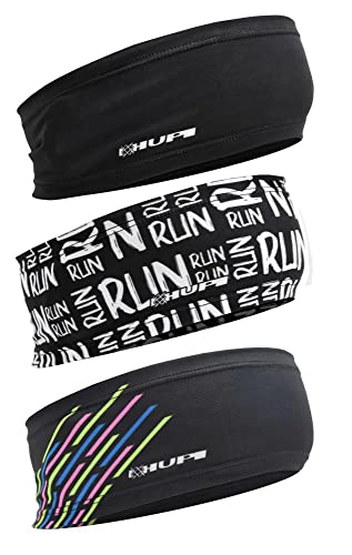 Kit com 3 Testeira Headband Faixa de Cabeça Hupi Run Run, Cor: Preto