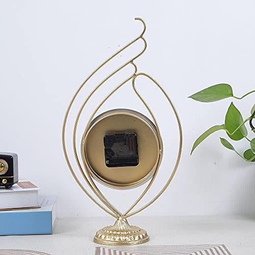 Reloj de escritorio sala de estar creativo de metal dorado forjado 5