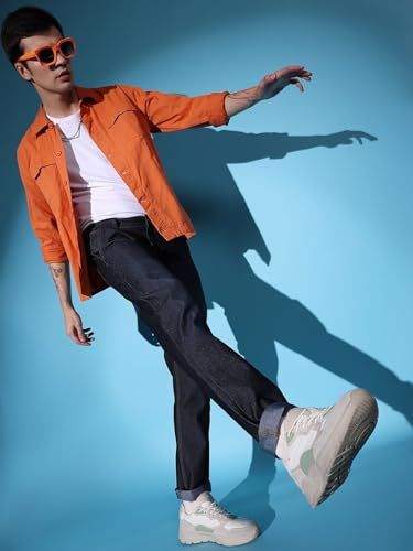 Image of The Indian Garage Co Men Slim Fit Solid Mid-Rise Jeans