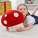 WeBingo Mushroom Plush Pillow, 12 Inch Cute Large Mushroom Decor Stuffed Animal Plushies Stuffy for Girl Boy Kid Adult, Giant Big Jumbo Soft Toy Gift for Birthday Christmas Valentine's Day
