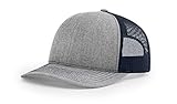 Richardson 112 Trucker OSFA - Gorra de béisbol, color gris jaspeado/azul marino