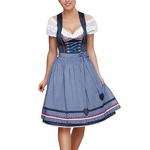 Modaworld Dirndl Damen midi Trachtenkleid Damen Trachtenrock Trachtenmode...