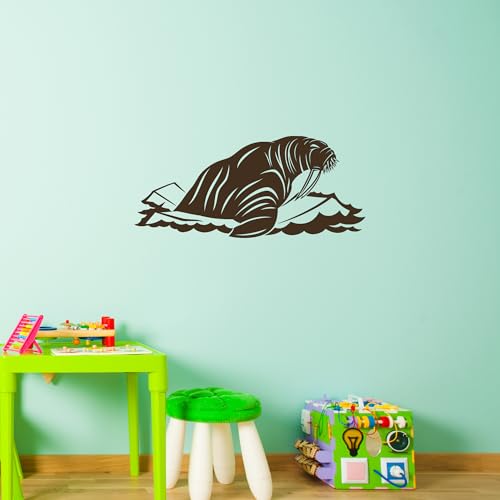 Vinilo Decorativo Grande para Pared Diseño Morsa Negro miniatura 3