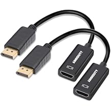 4K DisplayPort to HDMI Adapter, 2-Pack, Uni-Directional DP Display Port to HDMI Converter Male to Female, Compatible with Laptop PC Monitor TV Projector and Other Passive