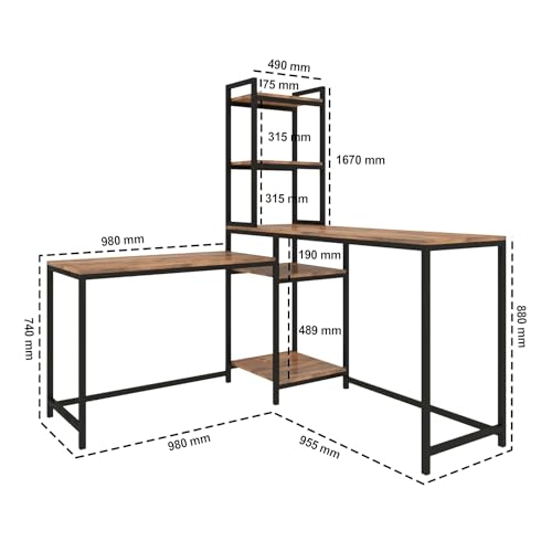 Image of Klaxon Office Table for Home | Workstation Table Desk (FD - Modern DIY)