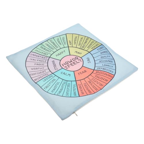 MERRYHAPY Mood Pillow Case Feelings Wheel Emotions Therapy Square Pillowcase Decorative Cushion Cover for Home Bedroom Sofa Car