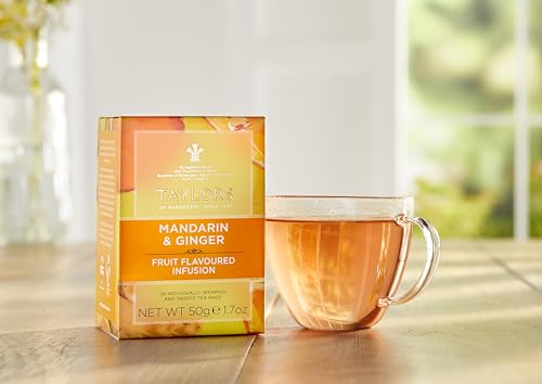 Taylors of Harrogate Mandarin & Ginger, Herbal Tea, Individually Wrapped Bags, 20 Count (Pack of 1), Zingy, Fragrant & Spiced, Caffeine-Free, Enjoy Hot or Iced, 20 Teabags - Thumbnail 4
