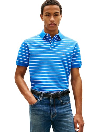 Image of Tommy Hilfiger Men's Short Sleeve Polo Shirts in Classic Fit with Stretch and Organic Pique Cotton