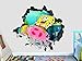 Calcomanía De Dibujos Animados Pegatinas De Pared Bob Esponja Juego De Acción Calcomanía De Pared Decoración Rompe 3D Pegatina Arte Vinilo 55X60Cm