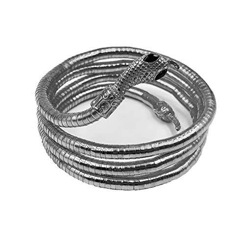 Bendable Snake Bracelet Necklace For Women,Punk Flexible Snake Choker Snake Arm Cuff Snake Armlet Armband Hollween Egyptian Jewelry Medusa Costume Accessories (Black) #TOP5