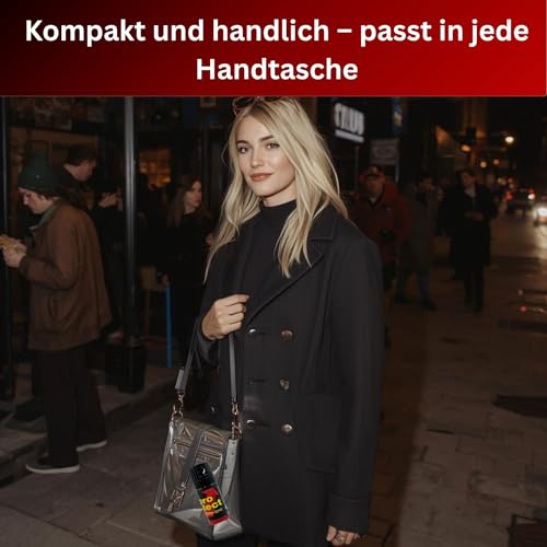 Pfefferspray 40 ml Breitstrahl [ideal für Alltag & Reisen] Windfestes Tierabwehrspray & Selbstverteidigung legal, perfekt für Outdoor, Spaziergänge & Sport – Abwehrspray mit 5 m Reichweite & 0,66% OC