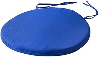 Round Bistro Circular Chair Cushion With Ties Seat Pads For Dining Chairs Kitchen Garden Italian Fabric Removable Cover Indoor Outdoor Seat Pad Cushions Living Room Patio Office Shop BLUE