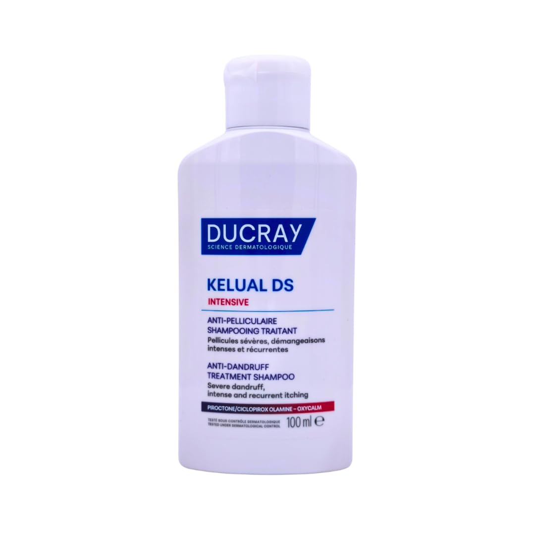 Kelual DS Intensive Anti-Schuppen Intensivpflege-Shampoo 100 ml | für schuppenanfällige & fettige Kopfhaut | bei Juckreiz & Schuppen | auch für gefärbtes Haar | mit Pharma Perle Duschgel (3x)
