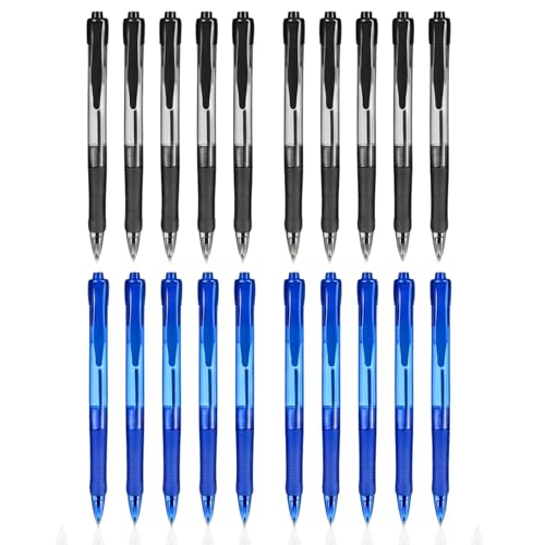HAG EXPRESS Gel Pens 20 Pack (10 Black + 10 Blue), 0.7mm Medium Point – Smooth Writing Black & Blue Ink Pens, Quick-Drying No-Smudge Pens for Office, School, Journaling & Note-Taking