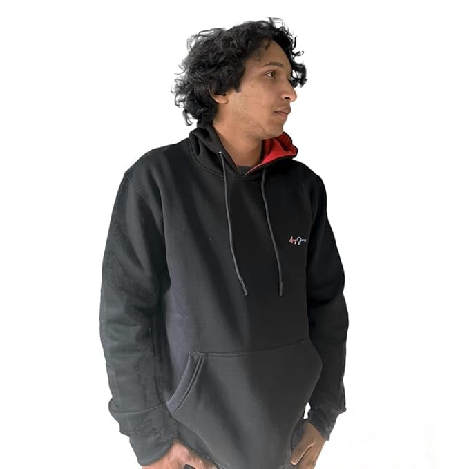 Image of Cotton Unisex Regular Fit Pullover Solid Hoodie Sweatshirt for Men & Women | Full Sleeve Lightweight Hoodie with Pockets | Winter Wear