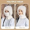 3 in 1 Beanie Hat for Women, Hat with Scarf and Mask, Winter Warm Knitted Ski Scarf and Mask Set #2