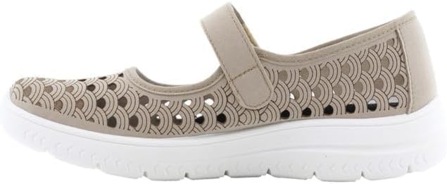 Calzado Flossy Calado para Mujer con Plantilla Memory Foam Extraible,Suela Blanca, Cierre Ajustable.Fabricado en España.