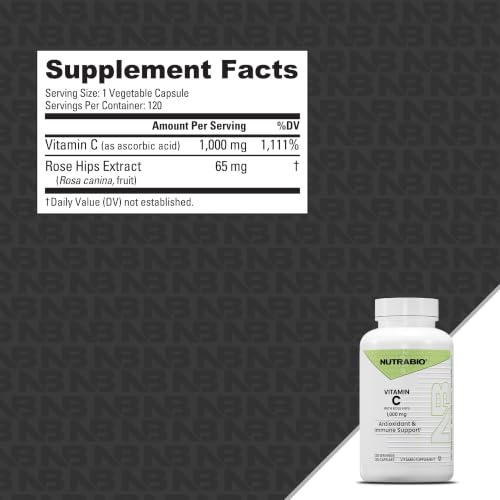 NutraBio Vitamin C with Rose Hips