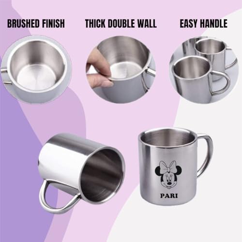 Image of ncgifts Customized Mug Steel | Personalized Steel Mug | Customized Steel Mugs with Name for Coffee, Tea, & Milk Mug, Ideal for Gifting (Customizable)