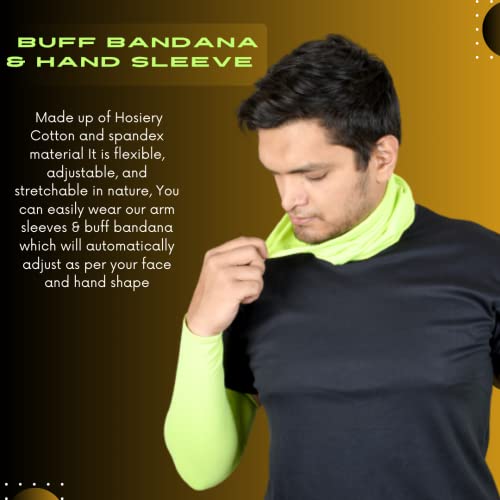 Image of NEON ROCK Winter Pure Cotton Combo Bandan Super Soft, Breathable for Winter Head, Hair & Arm Cover with UV Protection for Headband, Soft Neck Scarf for Biking, Gym, Yoga & Outdoor Use