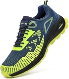 SKOKOD Steel Toe Shoes for Men Fashion Casual Work Safety Composite Toe Sneakers Construction Industrial Comfortable Blue Green 10.5