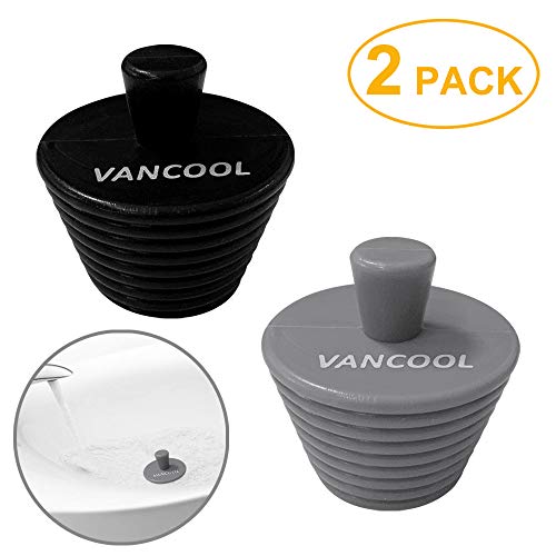VANCOOL Tub Stopper, 2 Pack Universal Silicone Drain Stopper Bath Plug for Kitchen