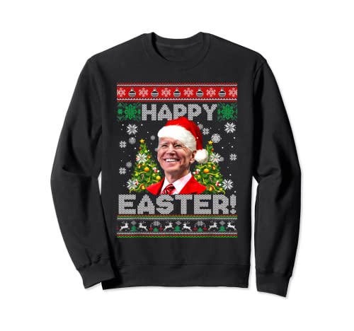 Santa Joe Biden Noël Joyeuses Pâques Anti-Biden Ugly Xmas Sweatshirt