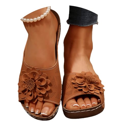 Orthotic Sandals For Women With Arch Support Womens Orthotic Slides Comfort Arch Support Slip on Flat Sandals Ladies Soft Fashion Slippers Flip Flops