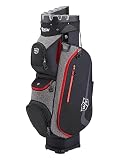 Wilson Staff I Lock III Cart Bag Bolsa de Golf, Capacidad para 9 Palos, 3.2 kg, Unisexo-Adulto, Negro/Rojo/Gris, Talla única