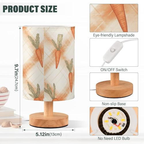 Lámpara de mesa de noche naranja para sala y escritorio miniatura 3