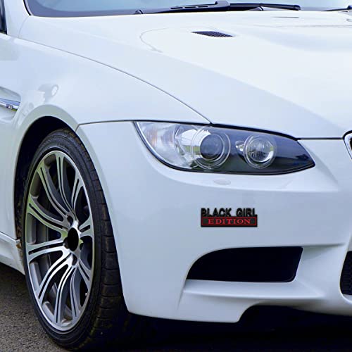 Zipelo Black Girl Edition Car Emblem, 3D Auto Fender Badge Sticker Replacement, Car Trunk Tailgate Metal Decal, Cool Automotive Exterior Decoration, Universal Accessories For Vehicle (Black/Red) #TOP2