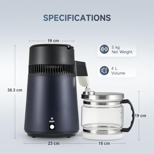 image for CO-Z 1.1 Gallon Water Distiller, 4L Countertop Distilled Water Machine