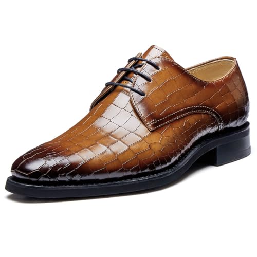 Image of Men's Dress Shoes Genuine Leather Oxfords Luxury Formal Business Suit Shoes with Blake Rapid Stitch