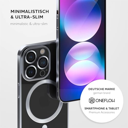 Coque iPhone 14 Pro transparente argentée silicone induction MagSafe