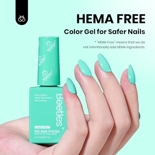 Image of Beetles Green Gel Polish HEMA-Free Cascade Green Gel Nail Polish Soak Off Uv LED Nail Lamp 8ml DIY Home Manicure Salon Gift for Women Island Reverie